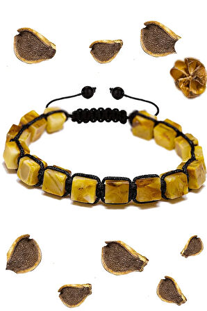 Sertifikalı Küp Kesim Sarı Doğal Damla Kehribar Bileklik (ukrayna)