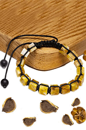 Sertifikalı Küp Kesim Sarı Doğal Damla Kehribar Bileklik (ukrayna)