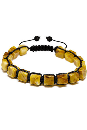 Sertifikalı Küp Kesim Sarı Doğal Damla Kehribar Bileklik (ukrayna)