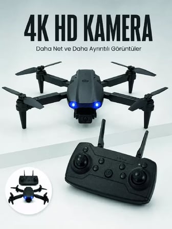 E99 Pro 4K HD Kameralı Katlanabilir Drone APP Kontrollü Uzaktan Kumandalı Mini Drone