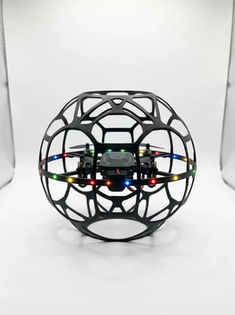 El Hareketi Kontrollü Futbol Topu Tasarımlı Drone LED Işıklı