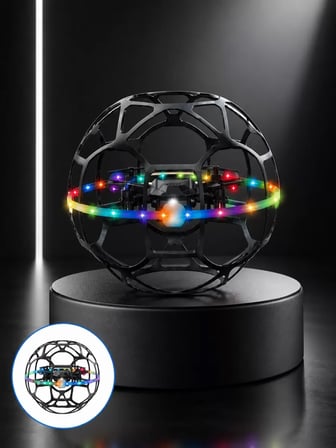 Şarjlı Futbol Topu Tasarımlı Mini Drone LED Aydınlatmalı Akıllı