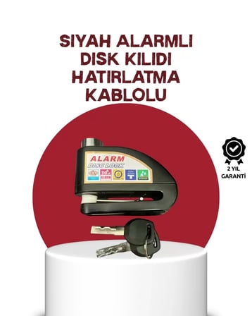 Güvenlik Sensörlü Alarmlı Disk Kilidi Motosiklet ve Bisiklet İçin