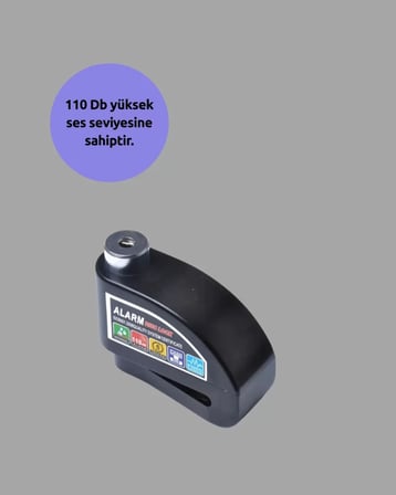 Çift Modlu 110dB Alarmlı Disk Kilidi Suya Dayanıklı