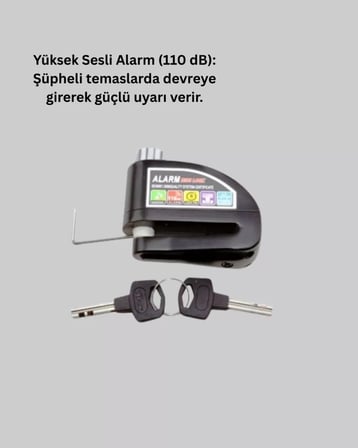 Disk Fren Kilidi Alarmlı Anti Hırsızlık Motosiklet Scooter Bisiklet Yeni Nesil