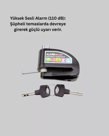 Titreşim Sensörlü Alarm Disk Kilidi Motosiklet Scooter Bisiklet