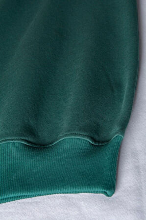 Unisex Turuncu Oversize Şardonlu Bisiklet Yaka Sweatshirt