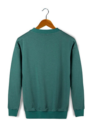 Unisex Turuncu Oversize Şardonlu Bisiklet Yaka Sweatshirt