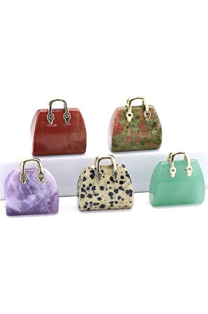 Sertifikalı Çanta Model Hint Akiği Taşı Kolye