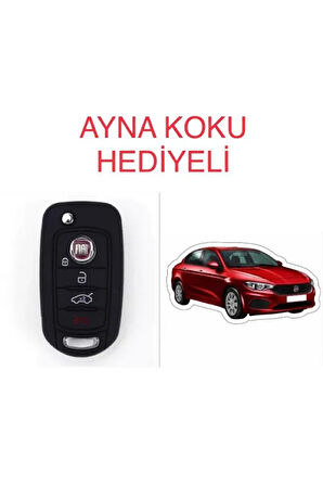 Fiat Egea 500x Silikon Anahtar Koruma Kılıfı + 5 Adet Hediye Koku
