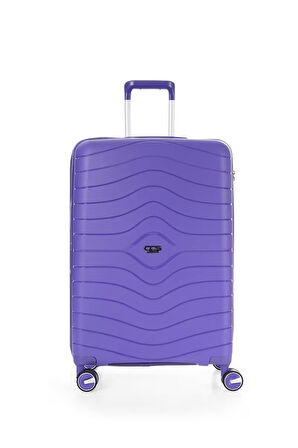 2'li Valiz Seti V.CCS5242 Mor Kırılmaz Valiz Kabin Boy Ve Makyaj Çantası