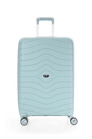 2'li Valiz Seti V.CCS5242 Mavi Kırılmaz Valiz Orta Boy Ve Makyaj Çantası