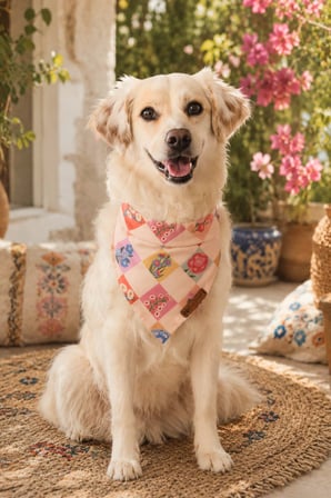 Kedi-Köpek Fuları, Hafif Ve Narin Kumaş, El Yapımı, Tüm Irklar İçin İdeal, Vintage Çiçek Desenli Kedi/Köpek Fuları