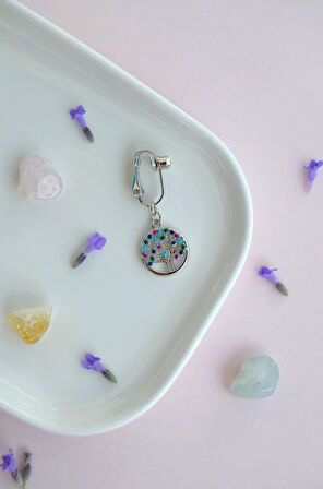 Hayat Ağacı Figürlü Deliksiz Göbek Piercingi