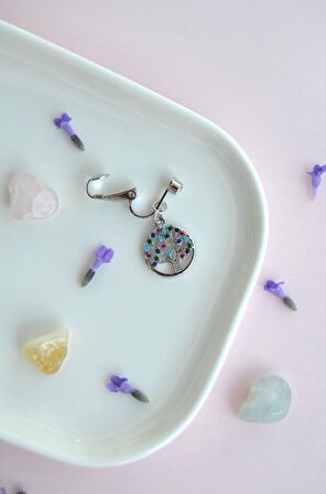 Hayat Ağacı Figürlü Deliksiz Göbek Piercingi