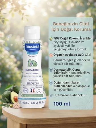 Hydra Bébé Body Lotion 100 ml -  Avokado ve Zeytinyağlı Bebek Vücut Losyonu