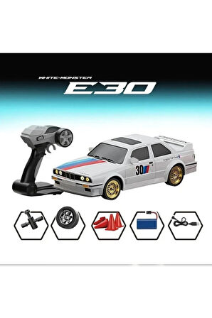 Uzaktan Kumandalı 1:16 BMW E30 Araba Full Fonksiyon Işıklı Drift BMW E30 40 Km Hız Yapan E30 BEYAZ
