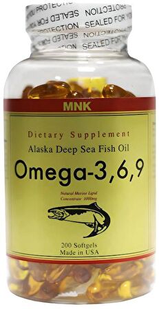 Mnk Omega 3-6-9 Balık Yağı 1000 Mg 200 Softgel