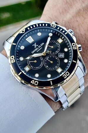 Daniel Klein DKISTE1059 Gold Gümüş Renk İç Göstrgeleri Aktif Hediye Paketli Erkek Kol Saati