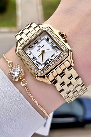 Daniel Klein DKISTE1029 Gold Renk Hediye Paketli Kadın Kol Saati ve Bileklik