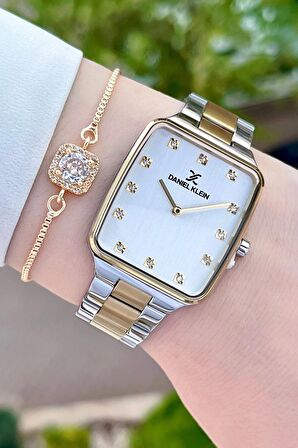 Daniel Klein DKISTE1107 Gold Gümüş Renk Hediye Paketli Kadın Kol Saati ve Bileklik