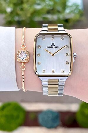 Daniel Klein DKISTE1107 Gold Gümüş Renk Hediye Paketli Kadın Kol Saati ve Bileklik