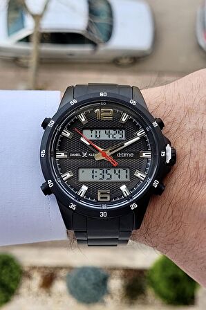 Daniel Klein DKISTE411 Siyah Renk Analog ve Dijital Dual Time Erkek Kol Saati