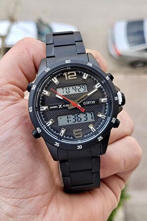 Daniel Klein DKISTE411 Siyah Renk Analog ve Dijital Dual Time Erkek Kol Saati