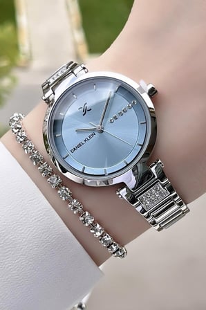 Daniel Klein DKISTE155 Premium Kadranı Mavi Renk Kadın Kol Saati Ve Bileklik