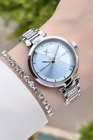 Daniel Klein DKISTE155 Premium Kadranı Mavi Renk Kadın Kol Saati Ve Bileklik