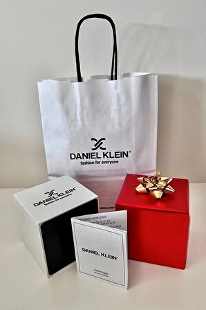 Daniel Klein DKISTE1065 Gold Gümüş Renk Hediye Paketli Takvim ve Gün Fonksiyonlu Erkek Kol Saati
