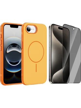 Vendas iPhone 16E Uyumlu Joko Neksa M-safe Kapak + Privacy Cam Ekran Koruyucu