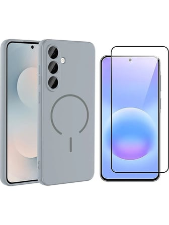 Vendas Galaxy S26 FE Kılıf M-Safe Şarj Özellikli Zore Meta Kapak + 9H Cam Ekran Koruyucu
