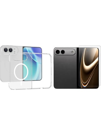 Vendas iPhone Duo Kılıf Zore M-safe Şarj Özellikli Şeffaf Kamera Çerçeveli Porto Kapak + Nano Ekran Koruyucu