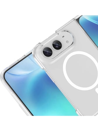 Vendas iPhone Duo Kılıf Zore M-safe Şarj Özellikli Şeffaf Kamera Çerçeveli Porto Kapak + Nano Ekran Koruyucu