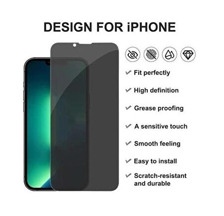Vendas iPhone 15 Pro Uyumlu (15 Pro) Gizlilik Serisi Mat Privacy Nano Hayalet Ekran Koruyucu