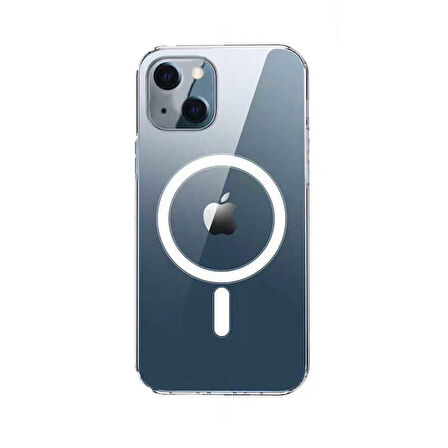Vendas iPhone 14 Max (14 Max Uyumlu) Tacsafe Wireless Destekli Hard Silikon Kılıf + Cam Ekran Koruyucu