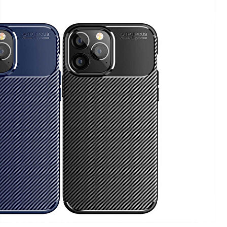 Vendas iPhone 14 Pro Max Uyumlu Karbon Fiber Tasarımlı Kamera Çıkıntılı Darbe Dirençli Kılıf + 5D Cam Ekran Koruyucu
