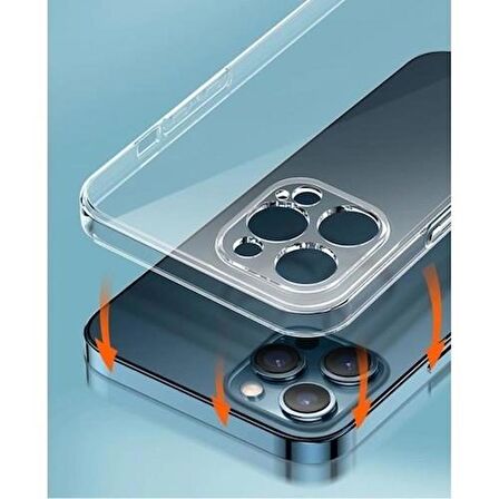 Vendas iPhone 14 Pro Max Uyumlu Fora Serisi Kamera Korumalı Şeffaf Silikon Kılıf