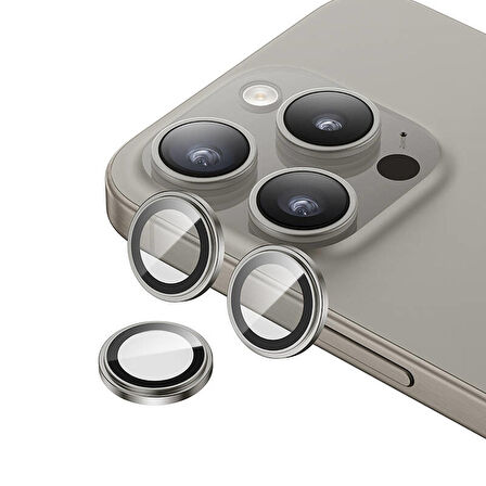 Vendas iPhone 15 Pro ​Max Uyumlu Gorilla Serisi Exclusive Safir Cam Kamera Lens Koruyucu 2 Adet Set