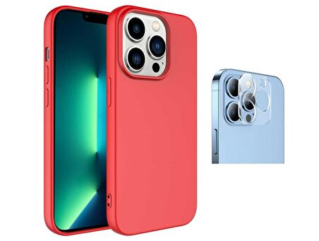Vendas iPhone 14 Pro Uyumlu (14 Pro) W-Lansman Serisi İçi Kadife İpek Dokulu Lansman Kılıf + Kamera Lens Koruyucu