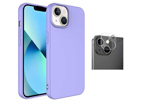 Vendas iPhone 14 Plus Uyumlu (14 Plus) W-Lansman Serisi İçi Kadife İpek Dokulu Lansman Kılıf + Kamera Lens Koruyucu
