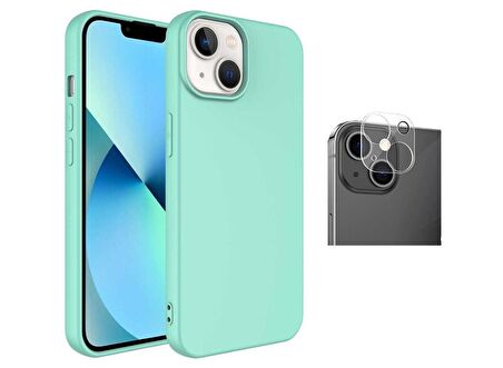 Vendas iPhone 14 Plus Uyumlu (14 Plus) W-Lansman Serisi İçi Kadife İpek Dokulu Lansman Kılıf + Kamera Lens Koruyucu
