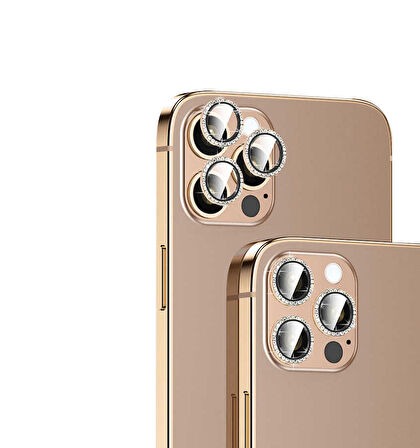 Vendas iPhone 14 Pro Max Uyumlu (14 Pro Max) Lins Serisi Fashion Taşlı Kamera Lens Koruyucu