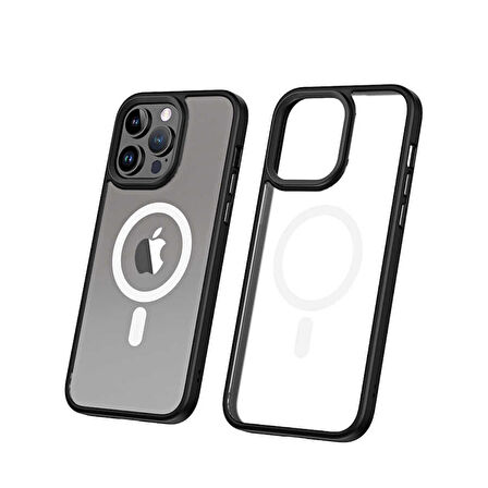Vendas iPhone 14 Pro Max Uyumlu (14 Pro Max) Hybrid Magsafe Wireless Şarj Destekli Magic Smooth Silikon Kılıf