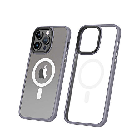 Vendas iPhone 14 Pro Uyumlu (14 Pro) Hybrid Magsafe Wireless Şarj Destekli Magic Smooth Silikon Kılıf