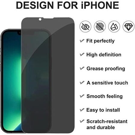 Vendas iPhone 14 Pro Uyumlu (14 Pro) Davin Serisi Mat Privacy Hayalet Seramik Nano Ekran Koruyucu