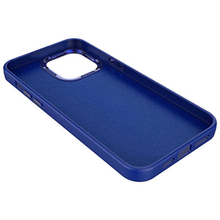 Vendas iPhone 14 Pro Uyumlu (14 Pro) Luna Serisi Metal Çerçeve ve Buton Tasarımlı Silikon Kılıf