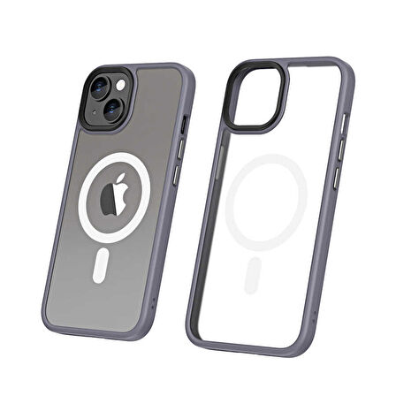 Vendas iPhone 14 Uyumlu ( iPhone 14 ) Hibrit Serisi Wireless Şarj Özellikli Magic Magsafe Kılıf