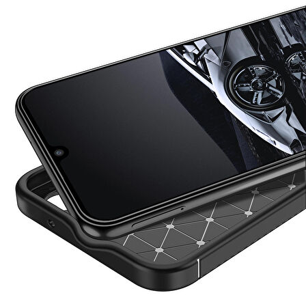 Vendas Samsung Galaxy A34 Uyumlu Deep Dizayn Auto Focus Tasarımlı Karbon Dizayn Silikon Kılıf
